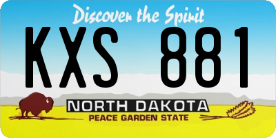 ND license plate KXS881