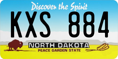 ND license plate KXS884