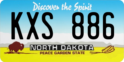 ND license plate KXS886