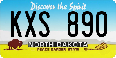 ND license plate KXS890