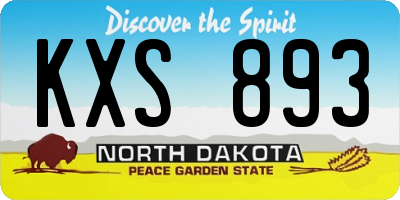 ND license plate KXS893