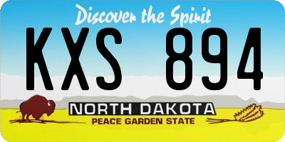 ND license plate KXS894
