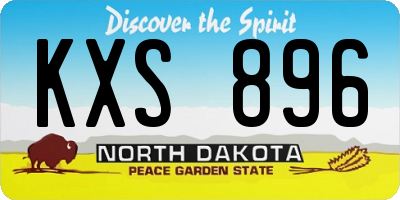 ND license plate KXS896