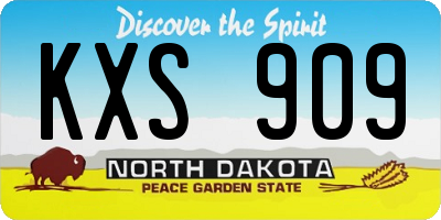 ND license plate KXS909