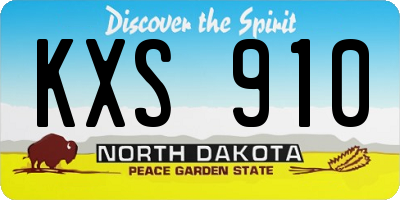 ND license plate KXS910