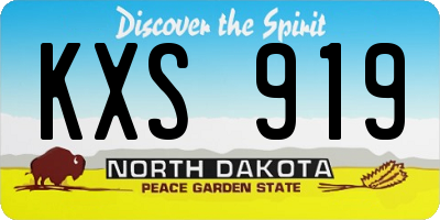ND license plate KXS919