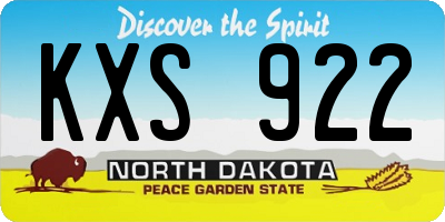 ND license plate KXS922