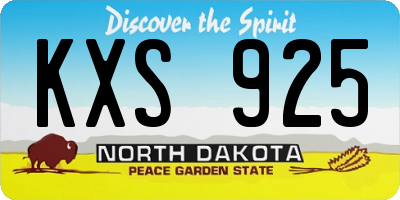 ND license plate KXS925