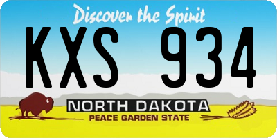 ND license plate KXS934