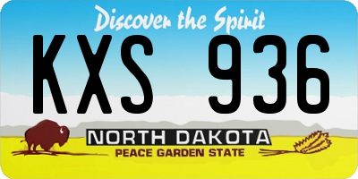 ND license plate KXS936