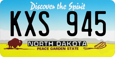 ND license plate KXS945