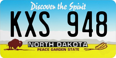 ND license plate KXS948