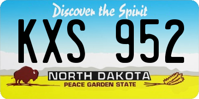 ND license plate KXS952