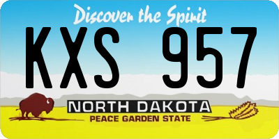 ND license plate KXS957