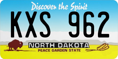 ND license plate KXS962