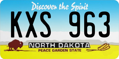 ND license plate KXS963