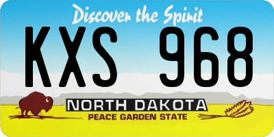 ND license plate KXS968