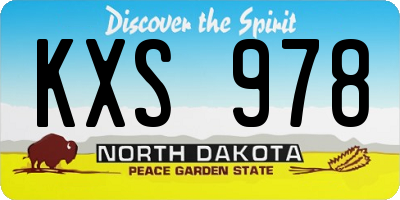 ND license plate KXS978