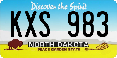 ND license plate KXS983