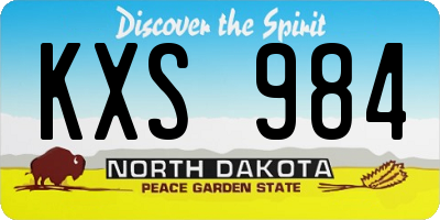 ND license plate KXS984