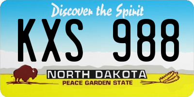 ND license plate KXS988