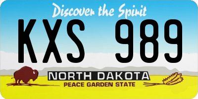 ND license plate KXS989