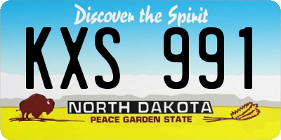 ND license plate KXS991