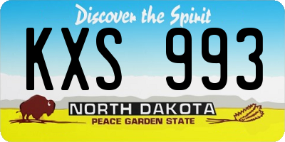 ND license plate KXS993
