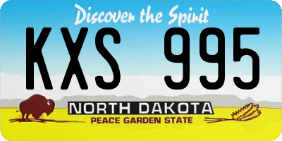 ND license plate KXS995