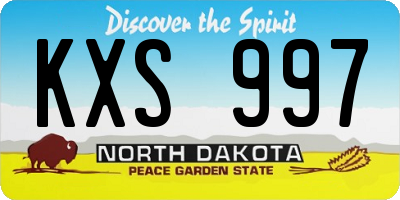 ND license plate KXS997