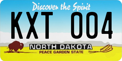 ND license plate KXT004