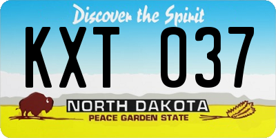 ND license plate KXT037