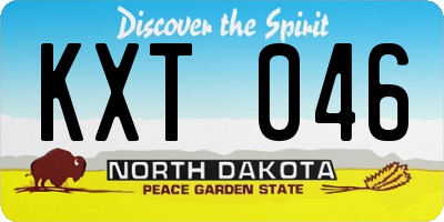 ND license plate KXT046