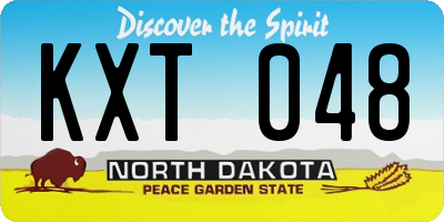 ND license plate KXT048