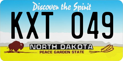ND license plate KXT049