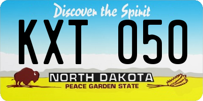 ND license plate KXT050