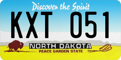 ND license plate KXT051