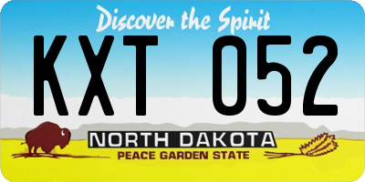 ND license plate KXT052