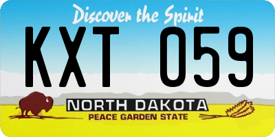 ND license plate KXT059