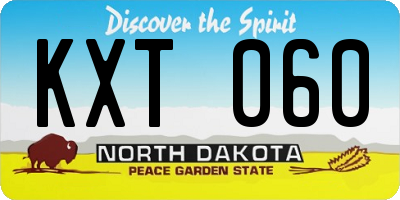 ND license plate KXT060