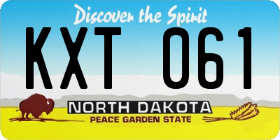 ND license plate KXT061