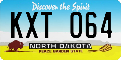 ND license plate KXT064