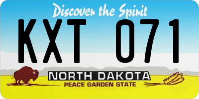 ND license plate KXT071
