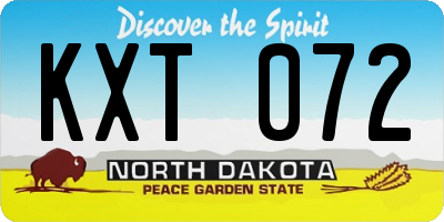 ND license plate KXT072