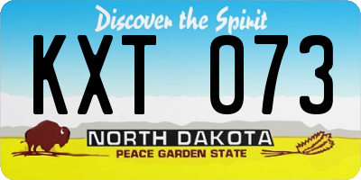 ND license plate KXT073