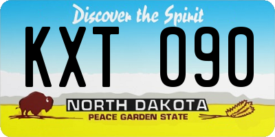 ND license plate KXT090