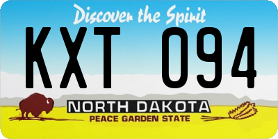 ND license plate KXT094