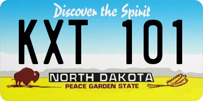 ND license plate KXT101