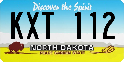 ND license plate KXT112