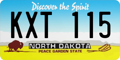 ND license plate KXT115